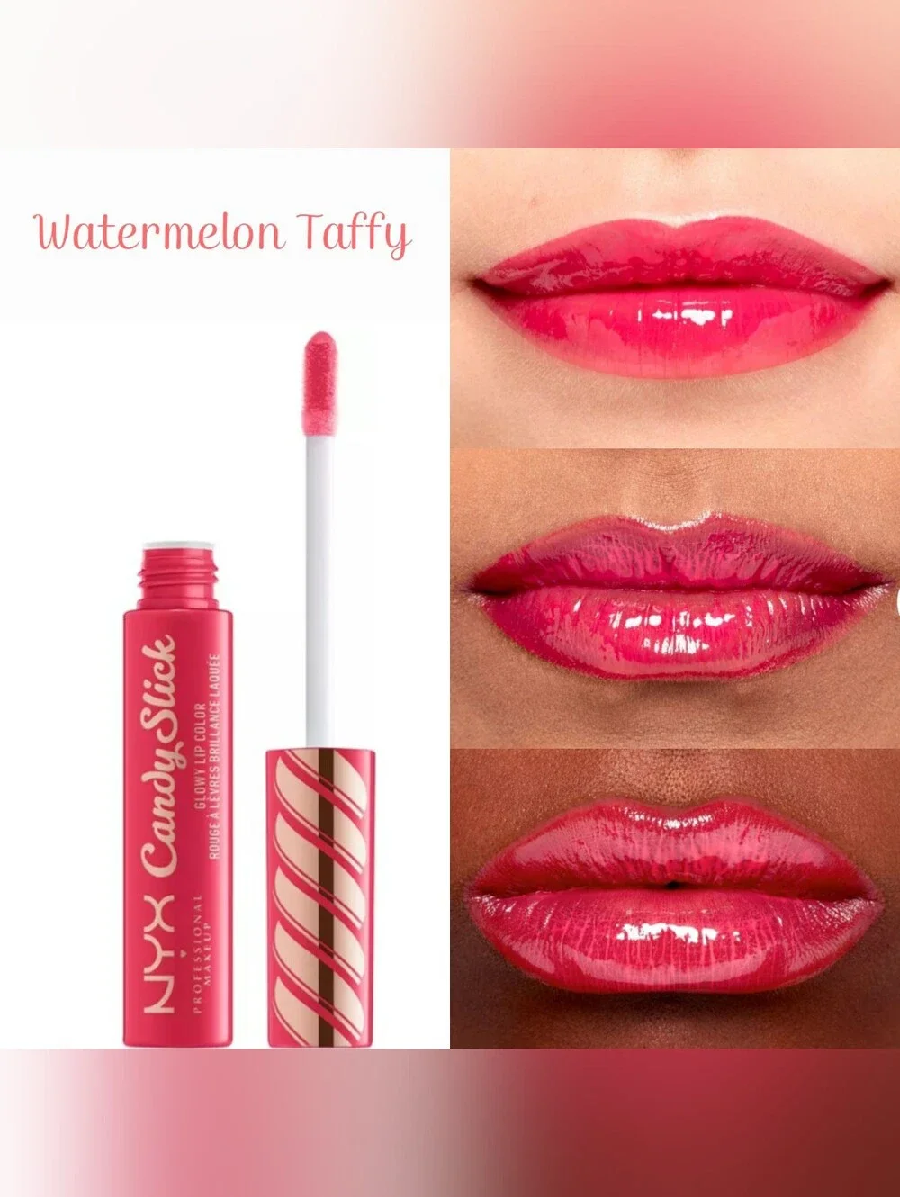 NYX Candy Slick WATERMELON TAFFY Glowy Lip Color CSLGLC02 Brand New & Sealed